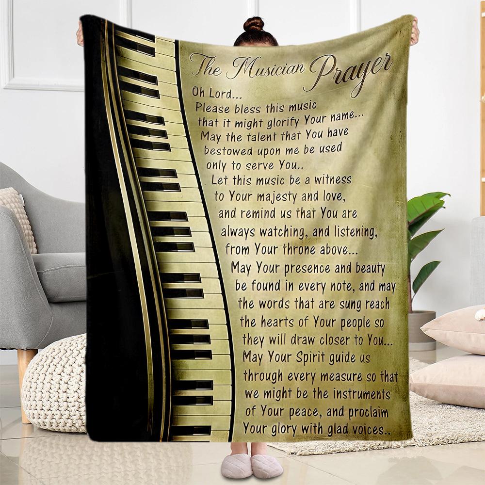 Music Notes Harmony Flannel Blanket-Soft and Suitable for Sofas,Beds,Offices,Travel,All Seasons,Great Gift for Holidays and Birthdays.