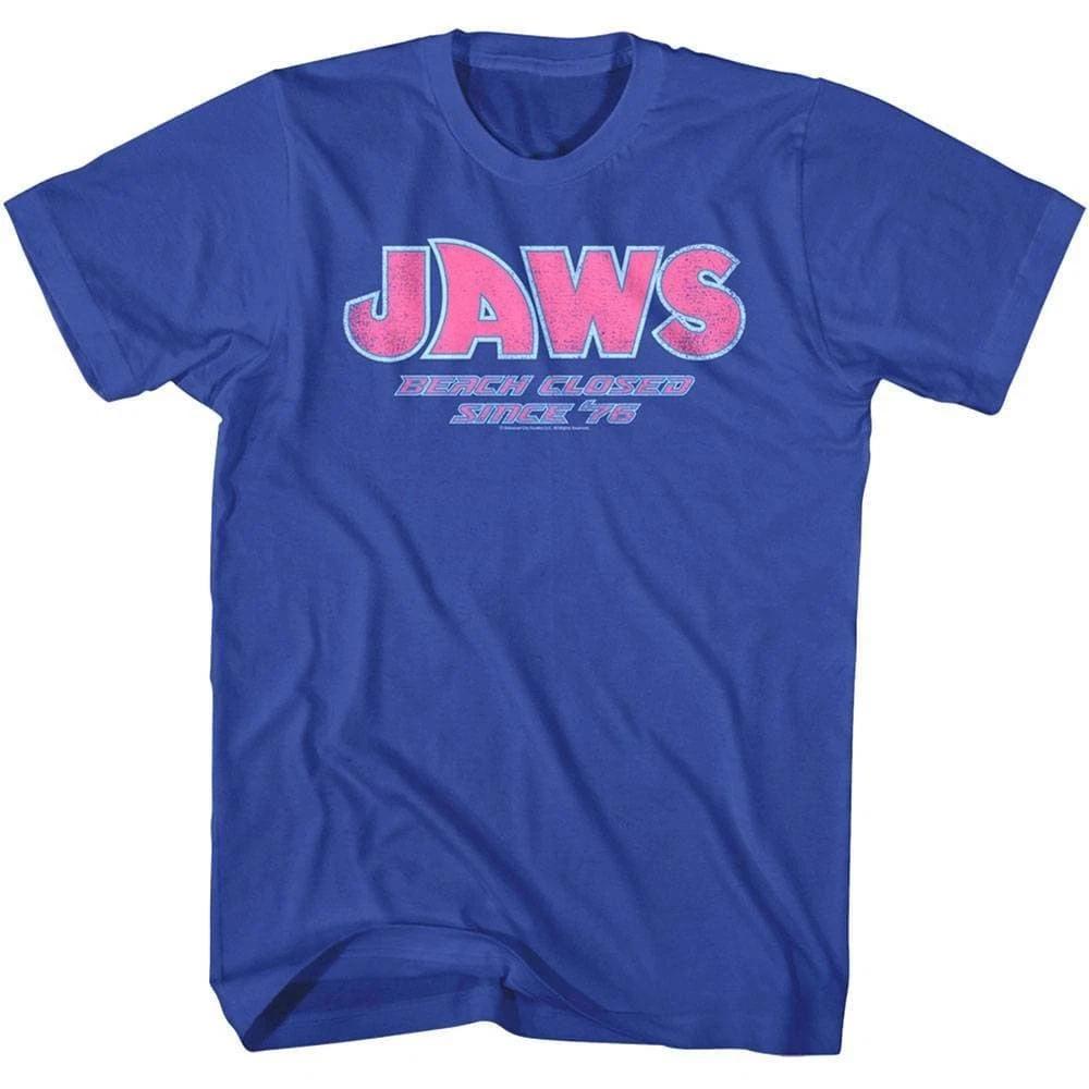 Jaws Neon Beach Closed Logo Men s T Shirt 3XL