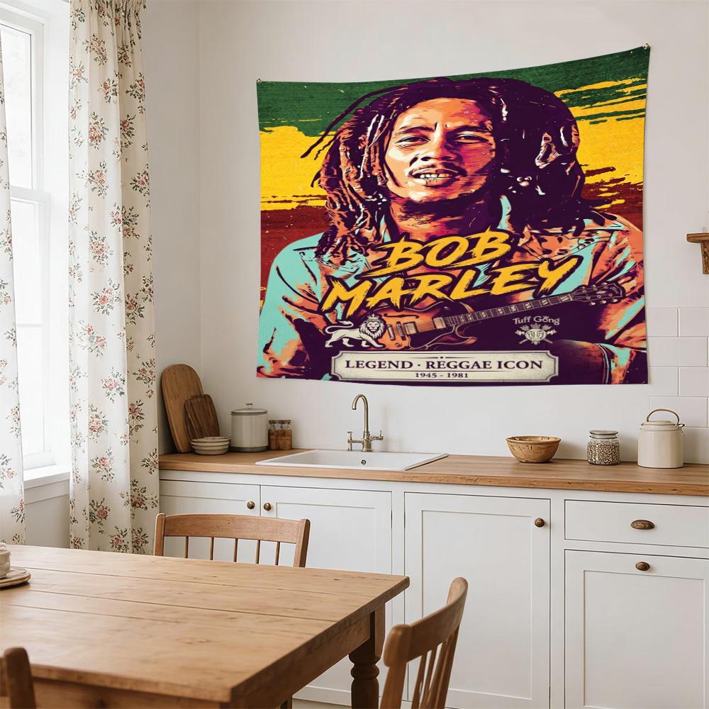 Bob Marley Reggae One Love Reggae Decorative Wall-Hanging Tapestry, Home Ornament for Living Room,Dorm and Fan Parties,Multi-style,celebrities,cartoon