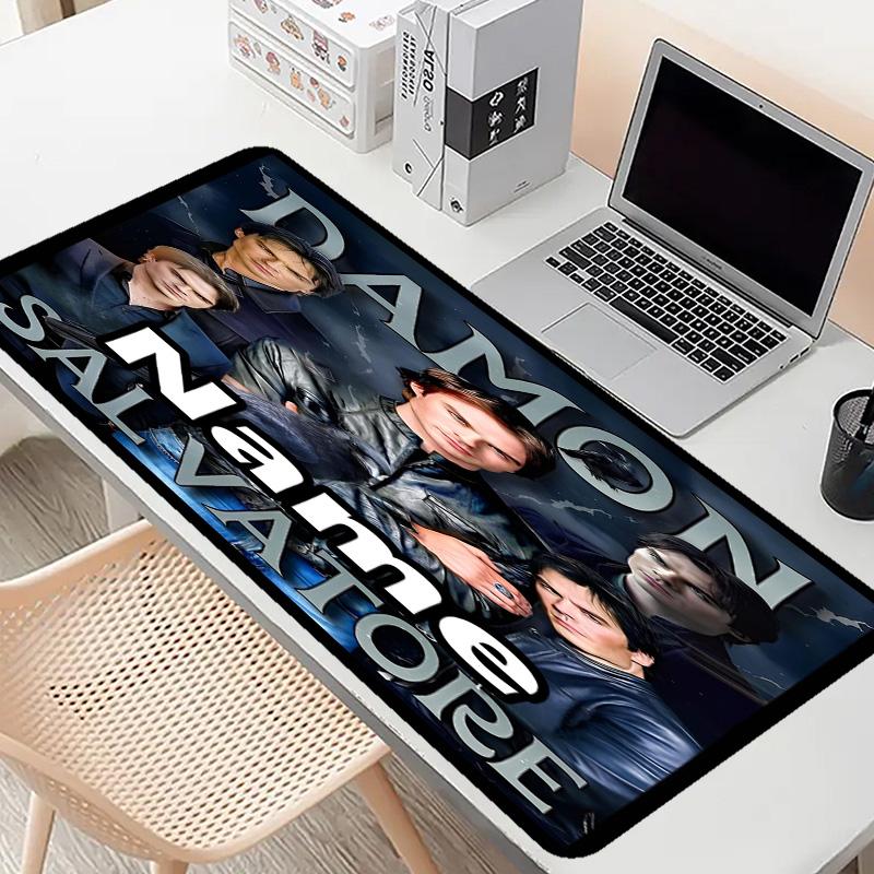 Custom Name Personalized Damon Salvatore Pattern Mousepad, Laptop PC Desk Mat, Decorative Desk Mat for Home Keyboard Pad Gift