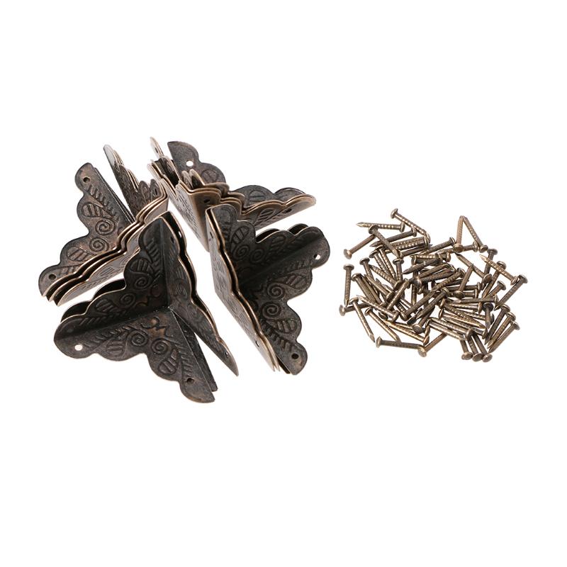 

10 шт антикварная ювелирная шкатулка угловая ножка деревянный чехол протектор бронзовый тон