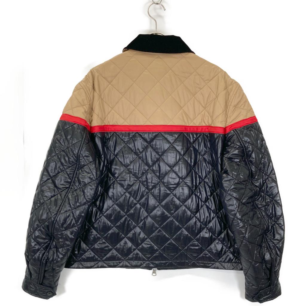 Burberry 8036819 Black X Beige Wool X Nylon Quilted Jacket Jacket XL Black / beigeUsed