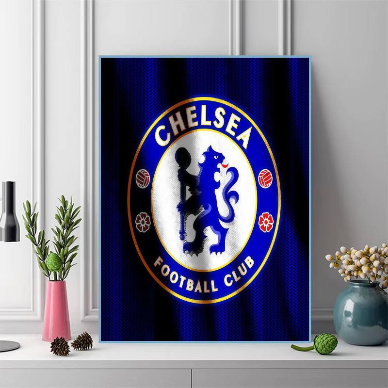 Chelsea FC Pattern 3pcs 100% Round Full Drill 5D DIY Diamond Painting Embroidery Cross Stitch Rhinestone Décor