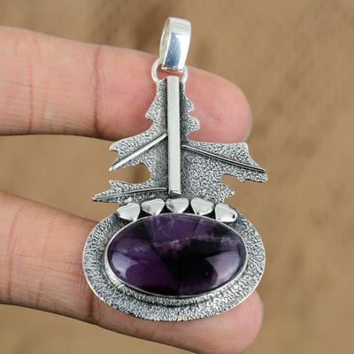 Verjaardagscadeau voor haar Natuurlijke Ster Amethist Edelsteen Hanger 925 Sterling Zilver