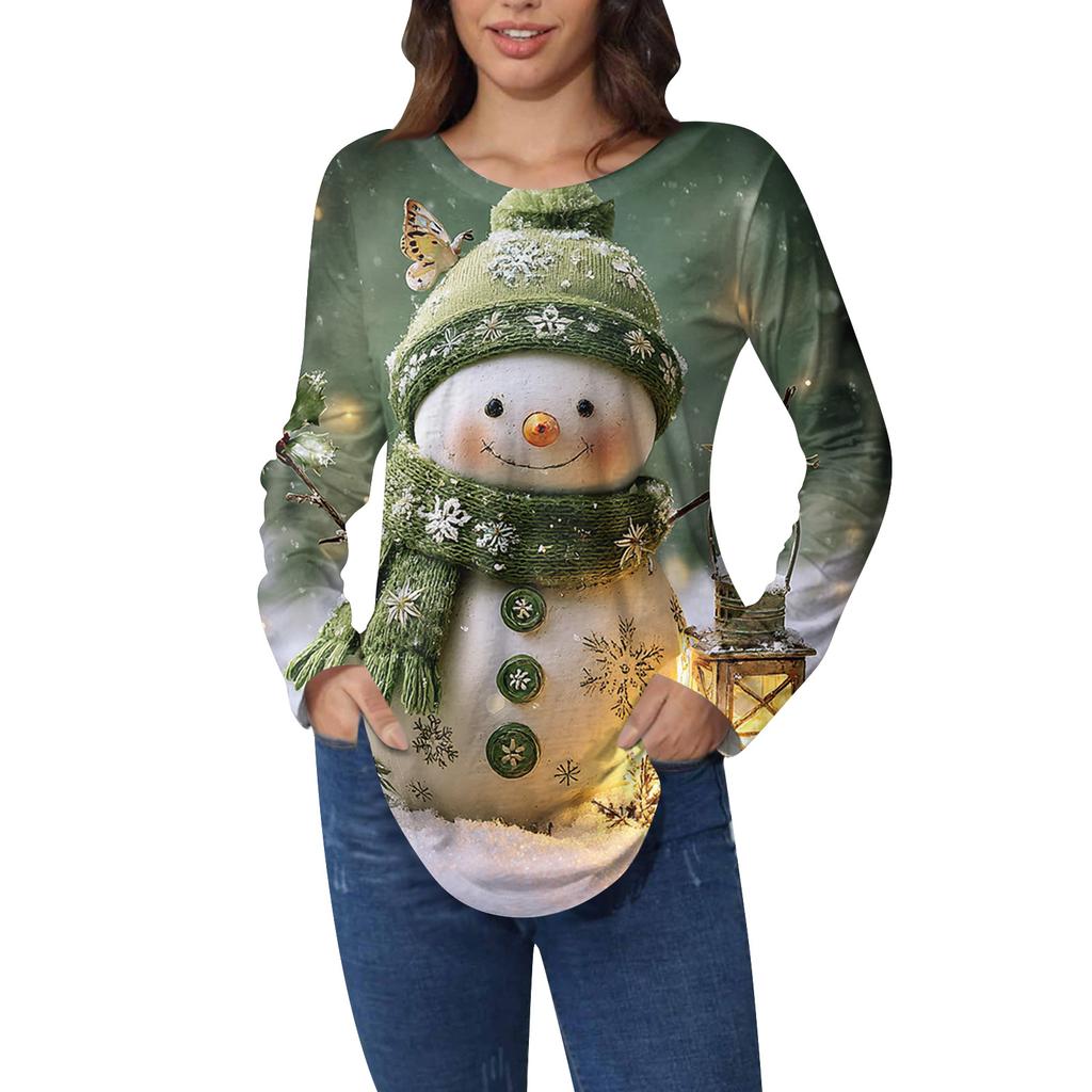 T-skjorter For kvinner Høst Uformelle Langermede skjorter Genser Vintage grafisk trykk Topp Genser Valentinsdag