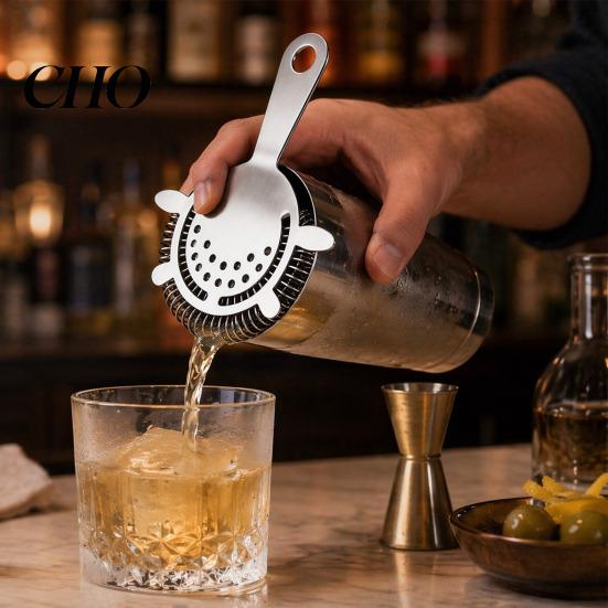 Sito do koktajli, Stal nierdzewna, Barowe, 4-zębne, z Gęstą Sprężyną Wysokiej Sprężystości, Profesjonalne Narzędzia Barmańskie do Drinków dla Barmanów