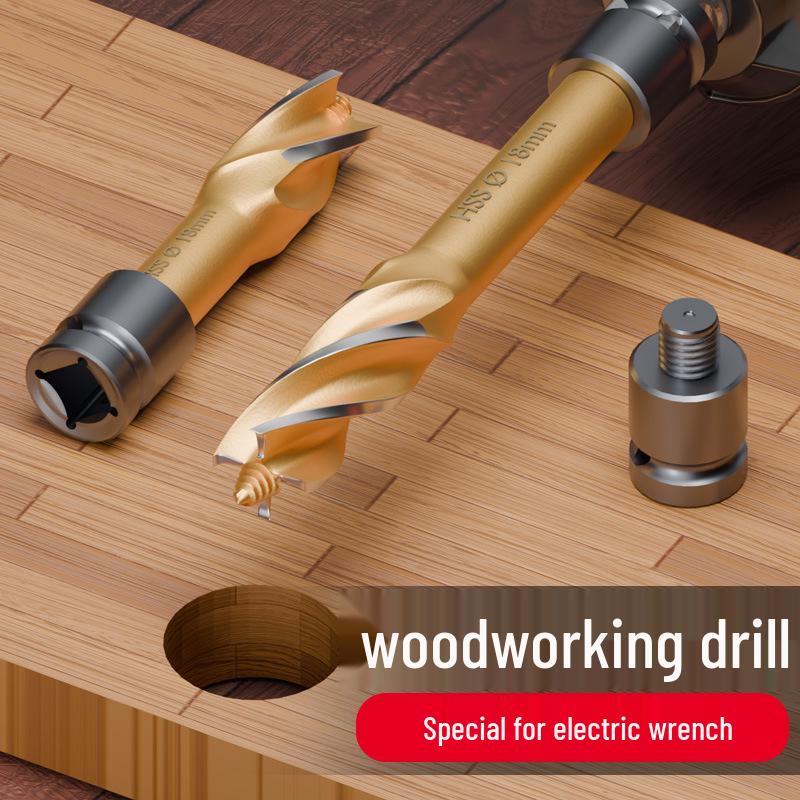 Vysokorychlostní stupňovitý vrták potažený titanem pro elektrický klíč - Otvírák otvorů do dřeva s vysokou tvrdostí a prodloužený vrtací nástroj.