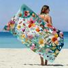 Vintage Watercolor Floral Beach Towel Patterned Sunscreen And Windproof Suitable For Swimming Pool Camping Travel