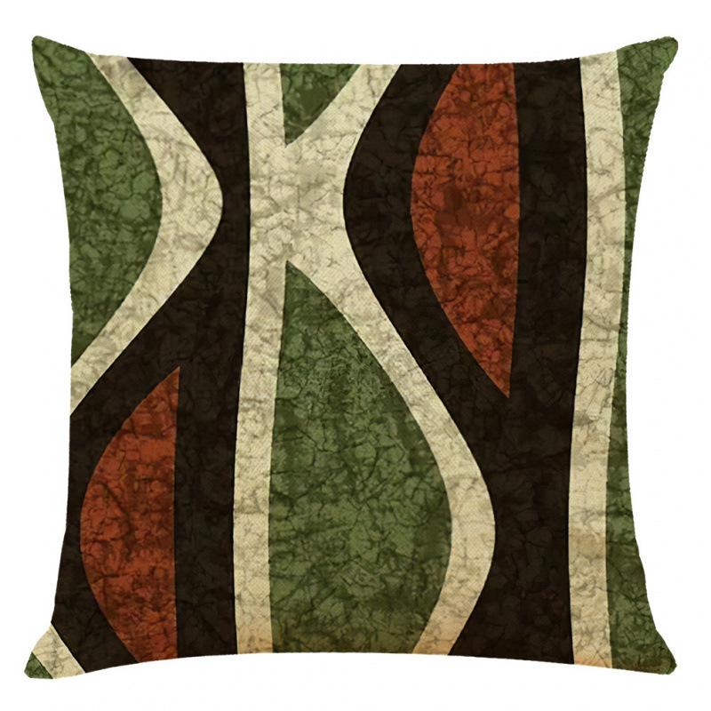 Popular Linen Pillowcase Abstract Geometric Sofa Cushion Cotton Linen Car Pillow
