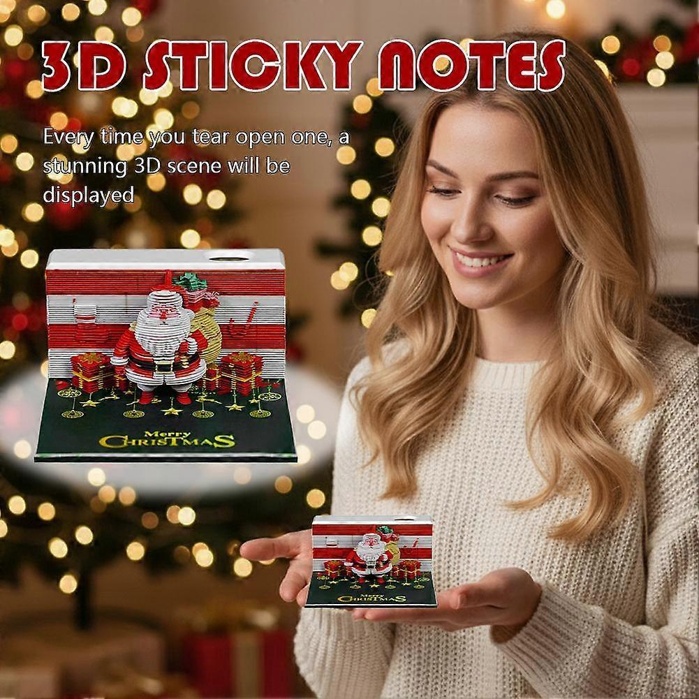 3D Desk Calendar 2026 3D Santa Claus Creative Desktop Decoration Memo Pad