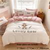 Milk Velvet Bed Four-piece Bed Single Suitbed Bedding Small Bear Model Princess Style Home Bedding
