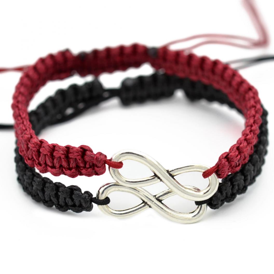 

2 шт./компл. ручной работы 8 бесконечность плетеный браслет дружба пара ювелирные изделия