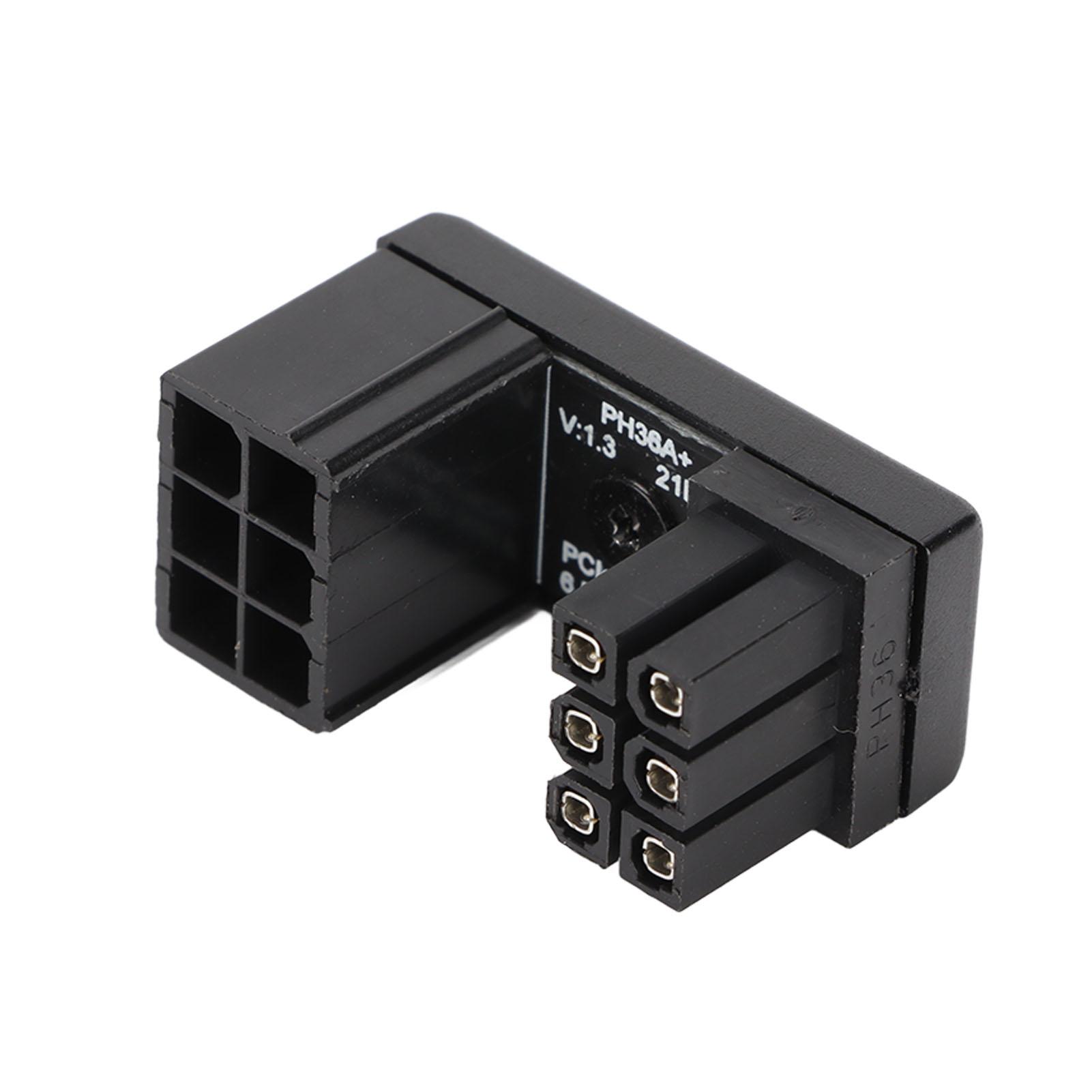 

6Pin Female to 6pin Male Graphics Card Adapter 180 Degree Angled Adapter Welded Firmly 6Pin U Turn for Graphics