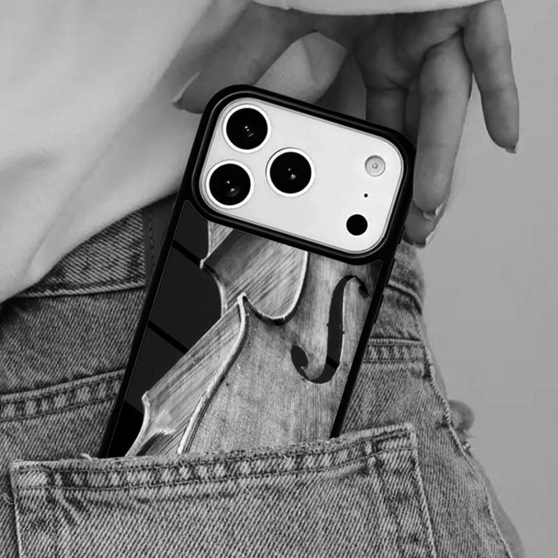 Elegant Wooden Violins Bow Sheet Music Phone Case for iPhone 16e 15 14 13 12 17 Pro Max Plus Air 17pro Cover Coque
