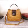 Real Leather Bag Retro Genuine Leather Diagonal Cross Bag Tree Cream Leather Multifunctional Women's Hand-held Diagonal Cross Bag
