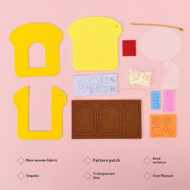 1 Set Shaker Puzzle Toys Non Woven Shake Pendant Diy Material Kits For Children Kids Easy To Paste Accessories Handmade Crafts