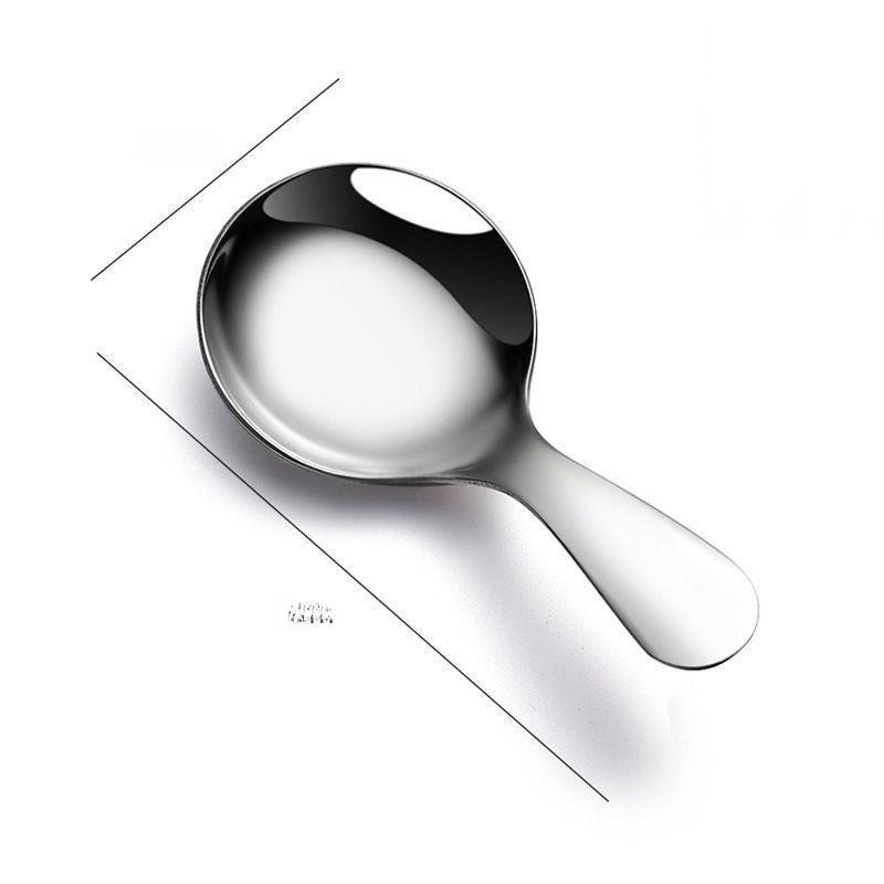 Creative Stainless Steel Short Handle Spoon for Rice, Ice Cream, and Soup - Portable, Cute, and Perfect for Kids