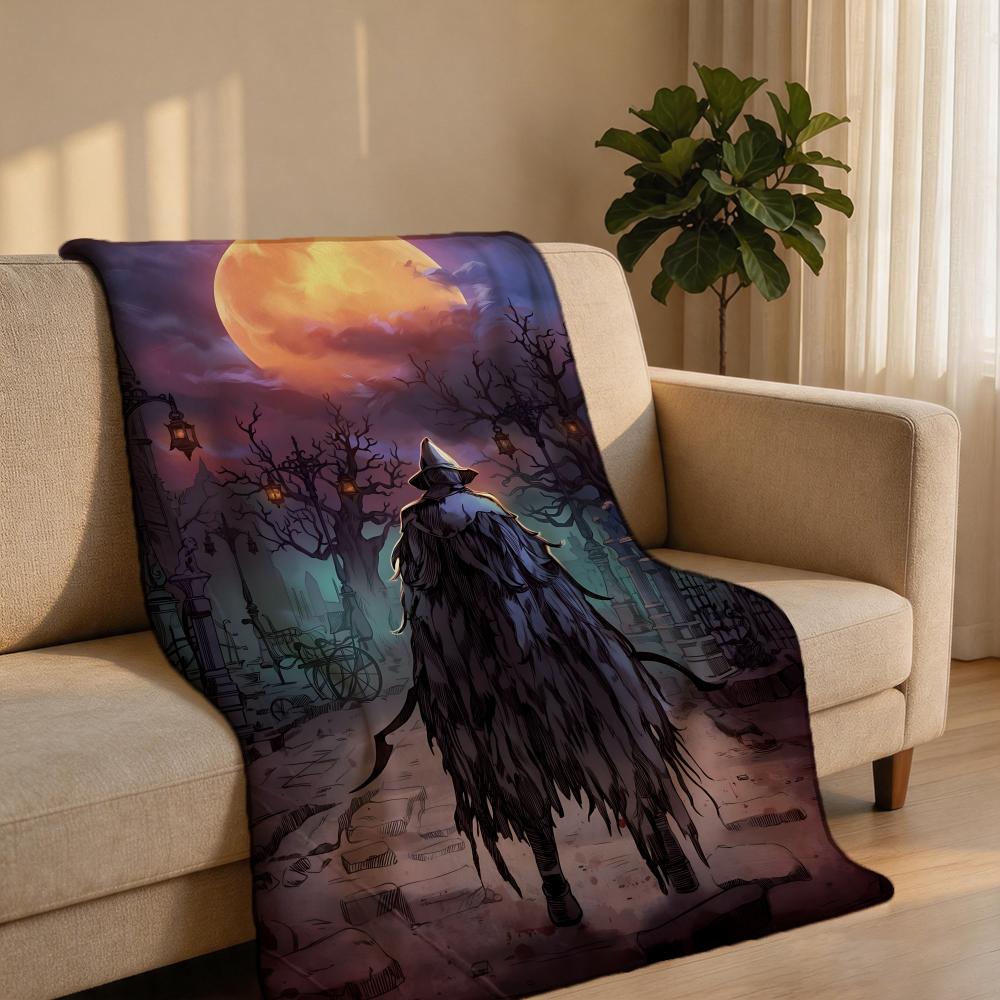 Game B-Bloodbornes Throw Short Plush Throw Blanket Soft Skin-Friendly Multi-Scene Home Office