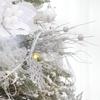 2Pcs Glitter Branches Christmas Tree Decoration Artificial Flowers for Home Fake Flowers Xmas Ornaments New Year Party Decortion