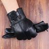 Men's leather gloves new autumn and winter outdoor riding fleece thickened leather women's sheepskin cotton gloves winter