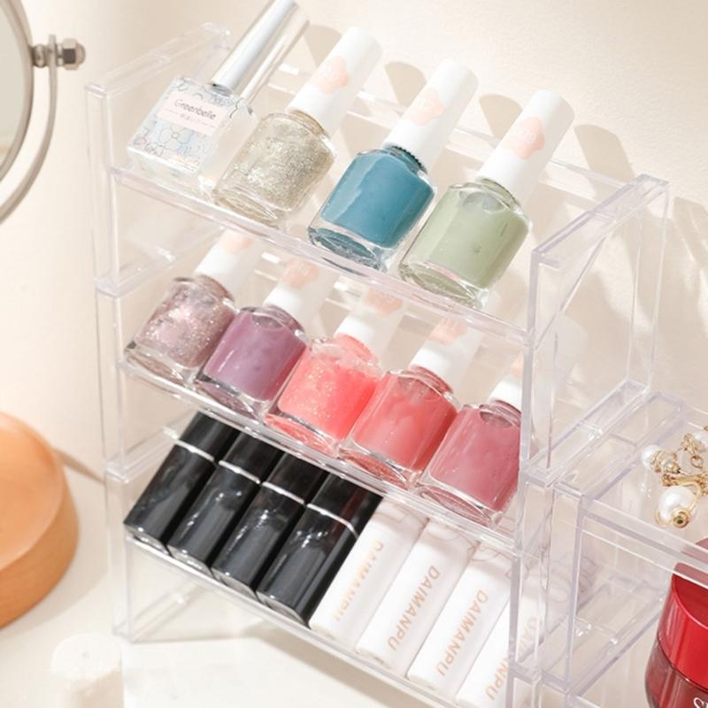 Desktop Clear Storage Holder Multipurpose Organization Shelf Accessory for Lipstick Makeup Cosmetic Rack Supplies