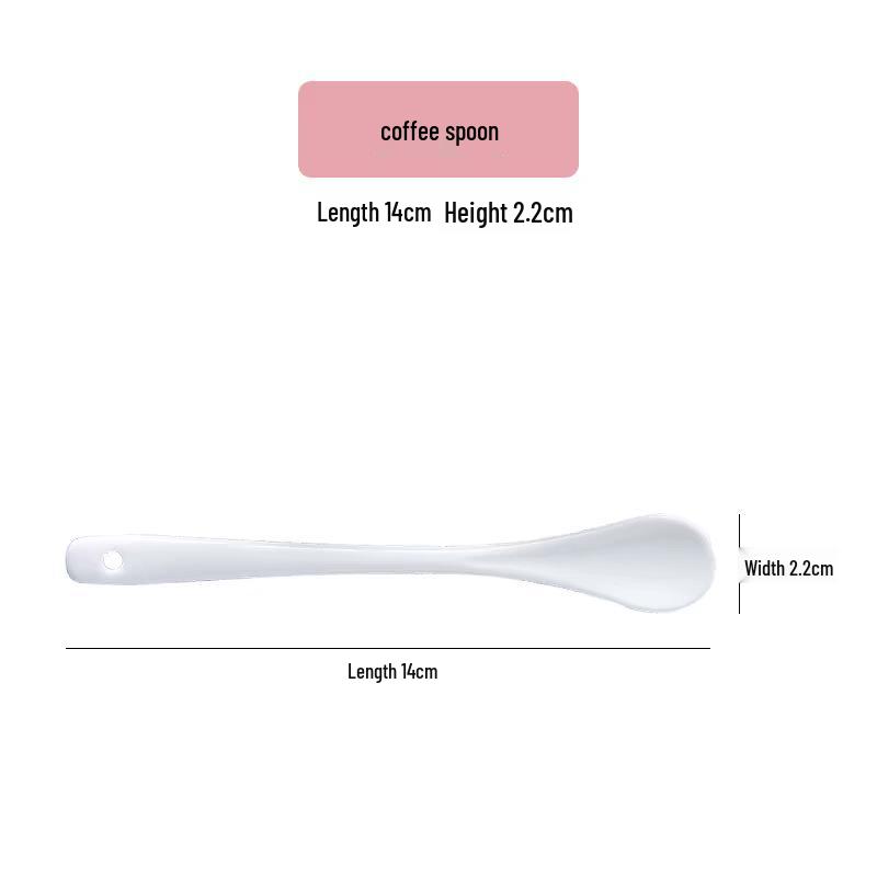 White Ceramic Long-Handle Ladle - Scratch-Resistant, Large Soup Spoon for Commercial and Household Use