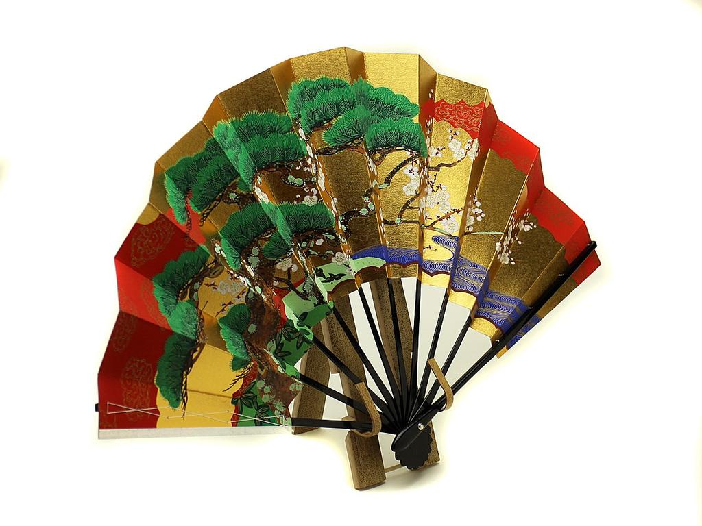 decorative and plum made in with fan handcrafted by traditional Japanese perfect for entranceway interior or New 29cm x 51cm when Kyoto-style fan,