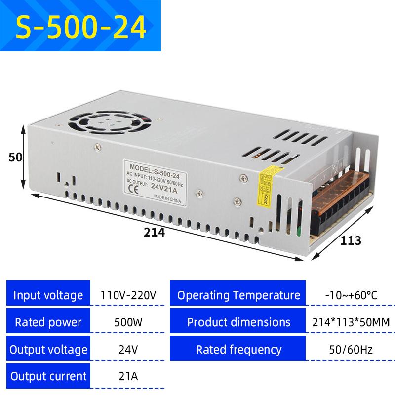 220V to 12V/24V/5V Switching Power Supply, 2A-20A High-Power Transformer for LED Strips & Monitoring Systems