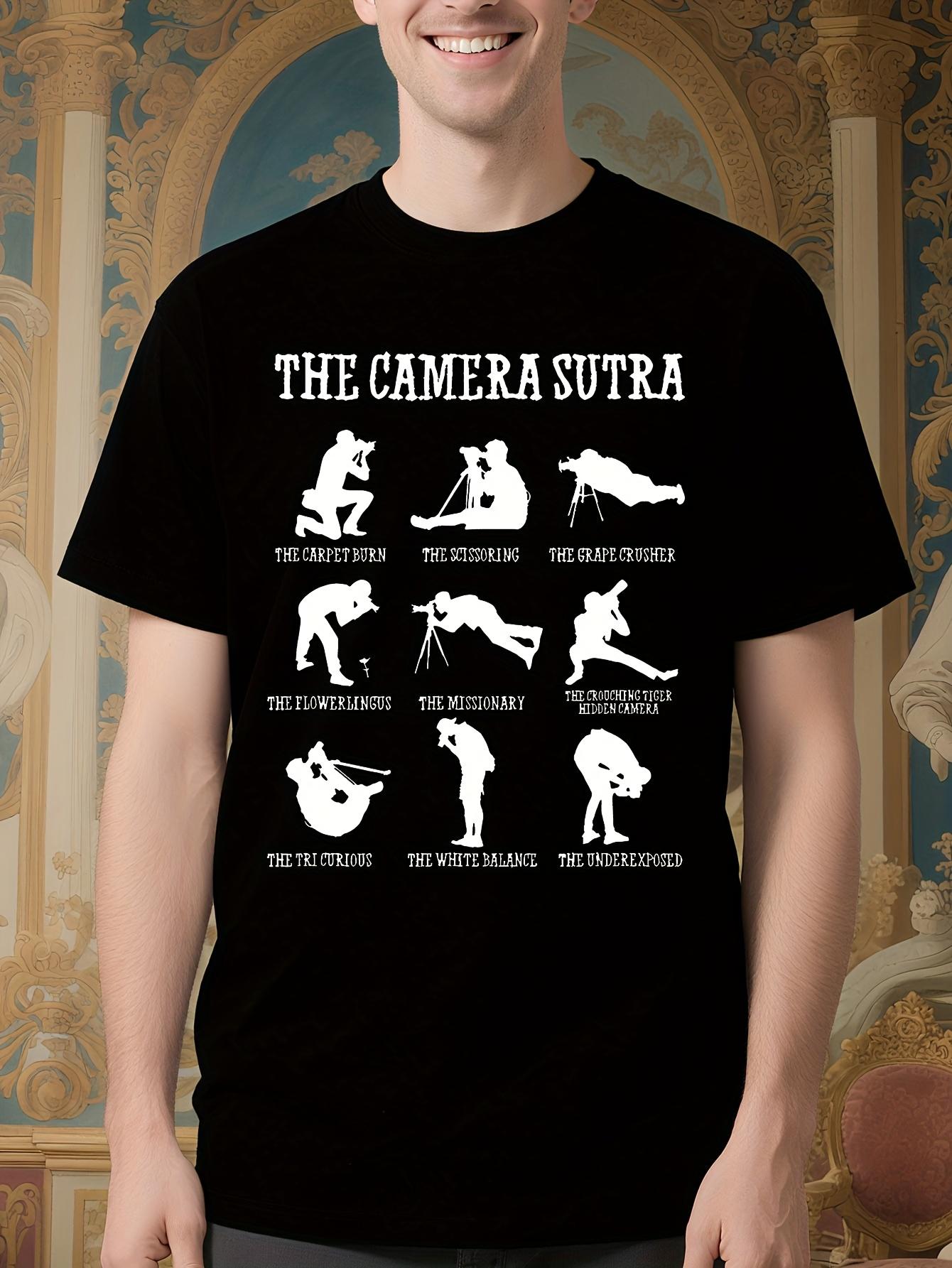 The Camera Sutra Photography Tshirt - Black Tee with Came... S