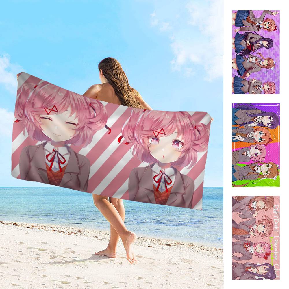 Doki Doki Literature Club Anime Microfiber Beach Towel Absorbent Quick dry Soft Yoga Swimming Resort Mountain Climbing Towel