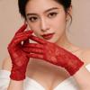 Solid Color Lace Short Gloves High Elasticity Bridal Gloves Elegant Sun Protection Gloves  Outdoor