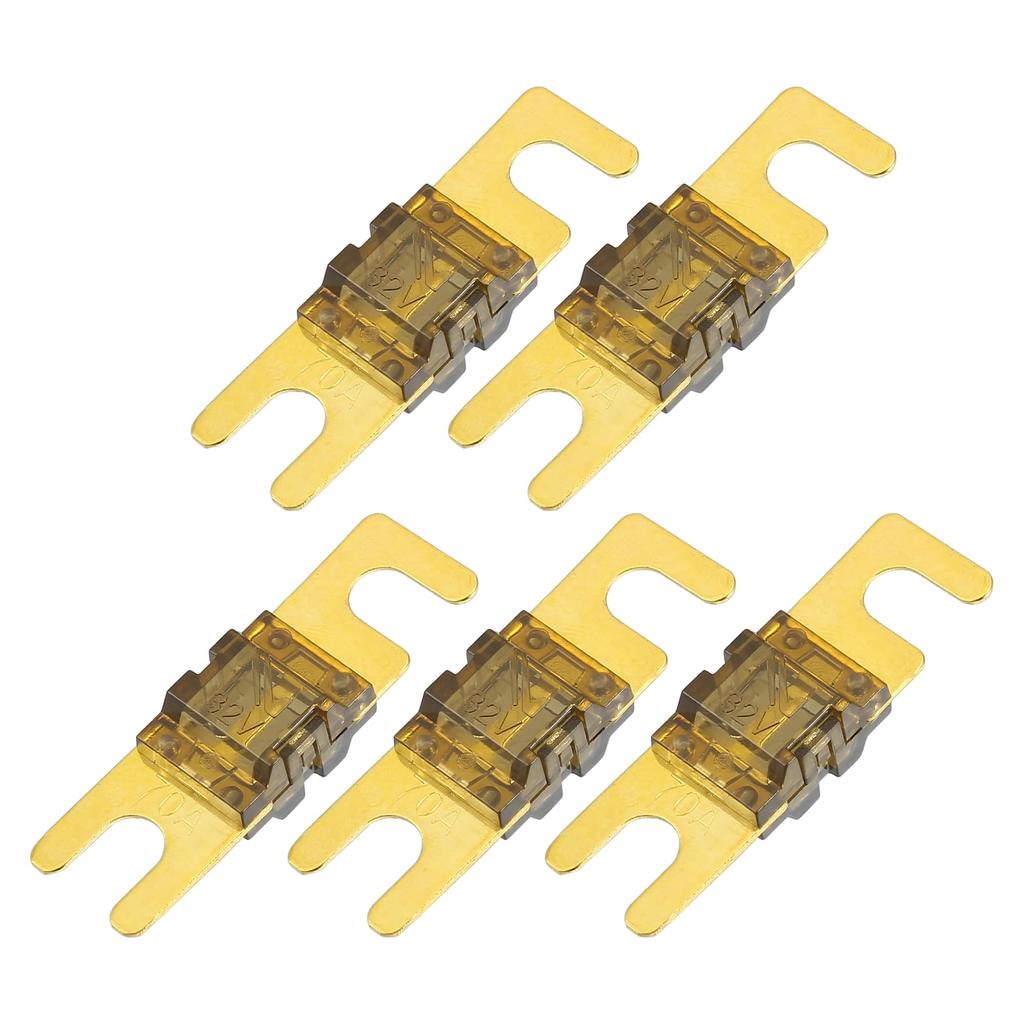 Hihaha Mini ANL Fuse 70A / Car Audio CD Fuse / Durable / 5 Pack Golden Tan