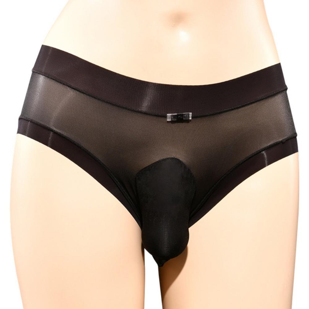 Eisseide Ultradünn 1D Nude Flatternde Herrenunterwäsche Flash Mid-Waist Transparent Sexy Eiertasche Jj Set Herrenslips