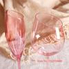 Loyal Flamingo Pink Glass Cup For Lovers French Party Crystal Wine Tumbler Inclined Mouth Bordeaux Cup Champagne Glass Water Cup