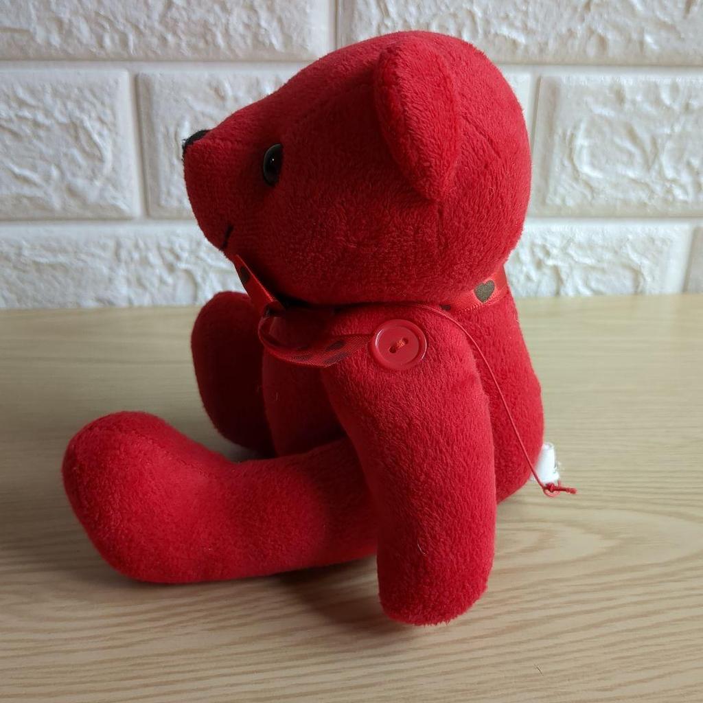 [USED] Rare, beautiful teddy bear, red bear, perfect for Christmas or as a gift.