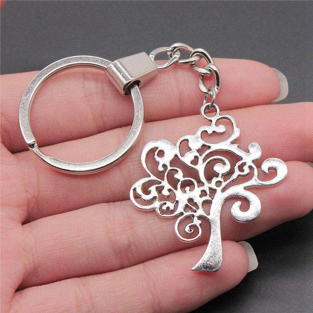 Tree of Life Nature Growth Pendant Antique Bronze Metal Keychain Trendy Gift for Nature Lovers