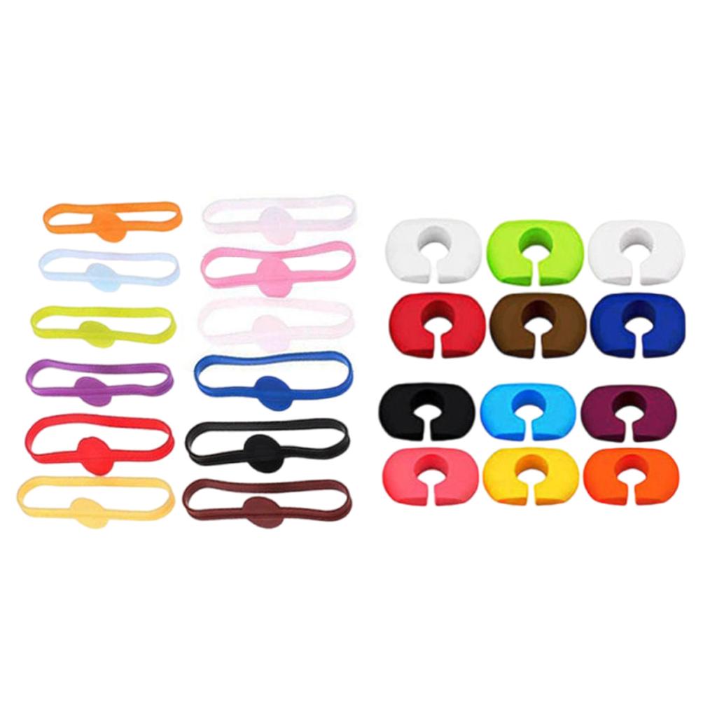 Opakovaně použitelné silikonové značky na sklenice na víno a koktejly v zářivých barvách, vhodné na večírky a události