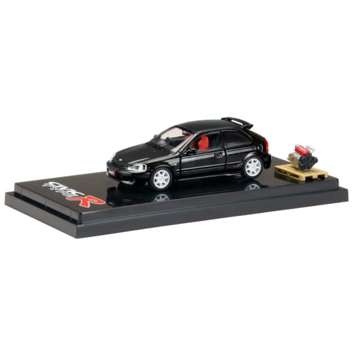 

1/64 Scale Honda Civic Type R (GF-EK9) with Engine Display Model, Starlight Black Pearl, HJ642016BK