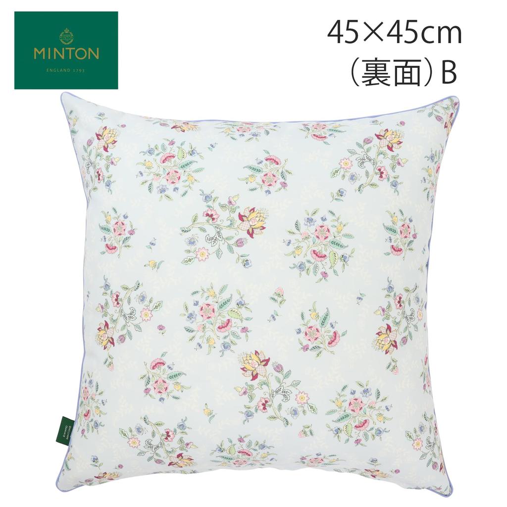 Kawashima Selkon MINTON Haddon Flower Panel Cushion Made in Japan Cover, Blue, 45x45cm, LL1242,