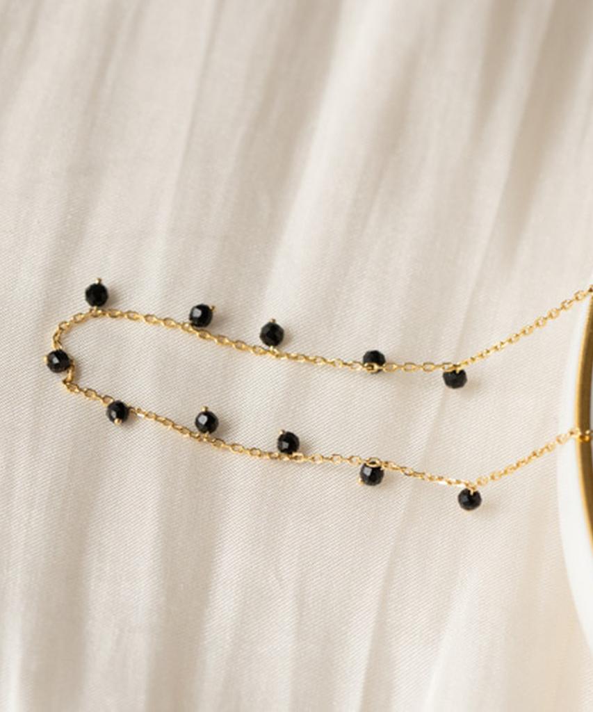 Alleun Silver 925 Chain Gemstone Choker Silk Mini Silver Necklace