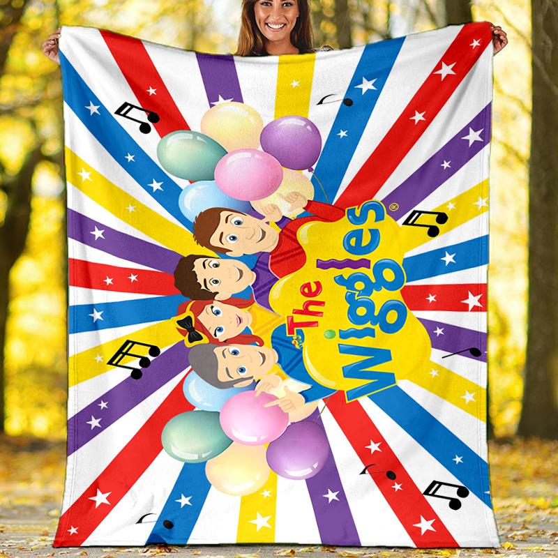 The Wiggles Theme Printed Blanket - Perfect for Couch, Bed, Travel & Outdoor Use | Machine Washable, Cozy & Durable.