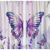 2pcs Dreamy Purple Lavender Butterfly Light-Filtering Curtains Rod Pocket Design for Living Room Bedroom Office Decor Curtains