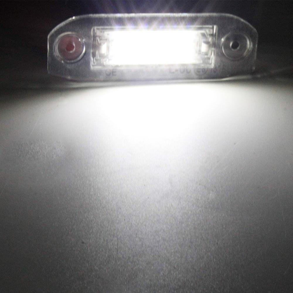 2Pcs Error Free Car LED Number License Plate Lights For Volvo XC70 XC60 XC90 S60 II V70 S80 C30 C70 V60 V50 S40 LED 6000K White License Plate Covers