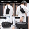 Chanpon Waist Large Black Men's Water-Repellent Bag, Compact, Lightweight, Capacity,