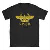 Vintage Gold SPQR Roman Imperial Eagle TShirts Men Crewneck 100 Cotton T Shirt  Short Sleeve Tees 4XL 5XL 6XL Tops