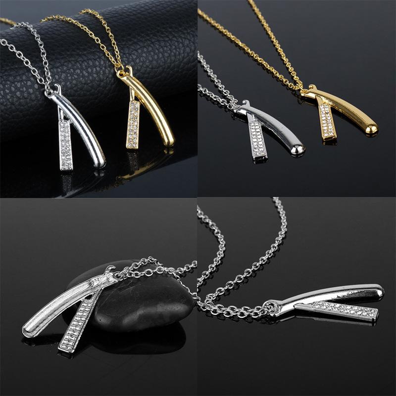 Creative Barber Shop Razor Pendant Necklace - Hip Hop Trend