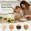 ABS Rice Storage Container with Press Section, Clear Bin and Removable Cup for Countertop Kitchen and Cabinet Access