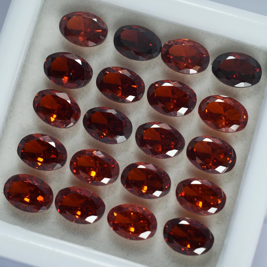 Natural Orange Sapphire Loose Gemstone Untreated 51 pcs Oval Cut Dark 7x5 mm September Birthstone