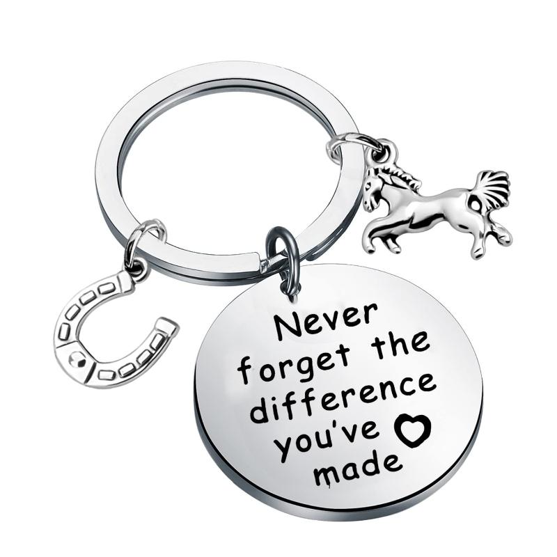 

Stainless Steel Inspirational Horses Keychain Charms Jewelry Best Gifts Birthday Christmas For Women Men