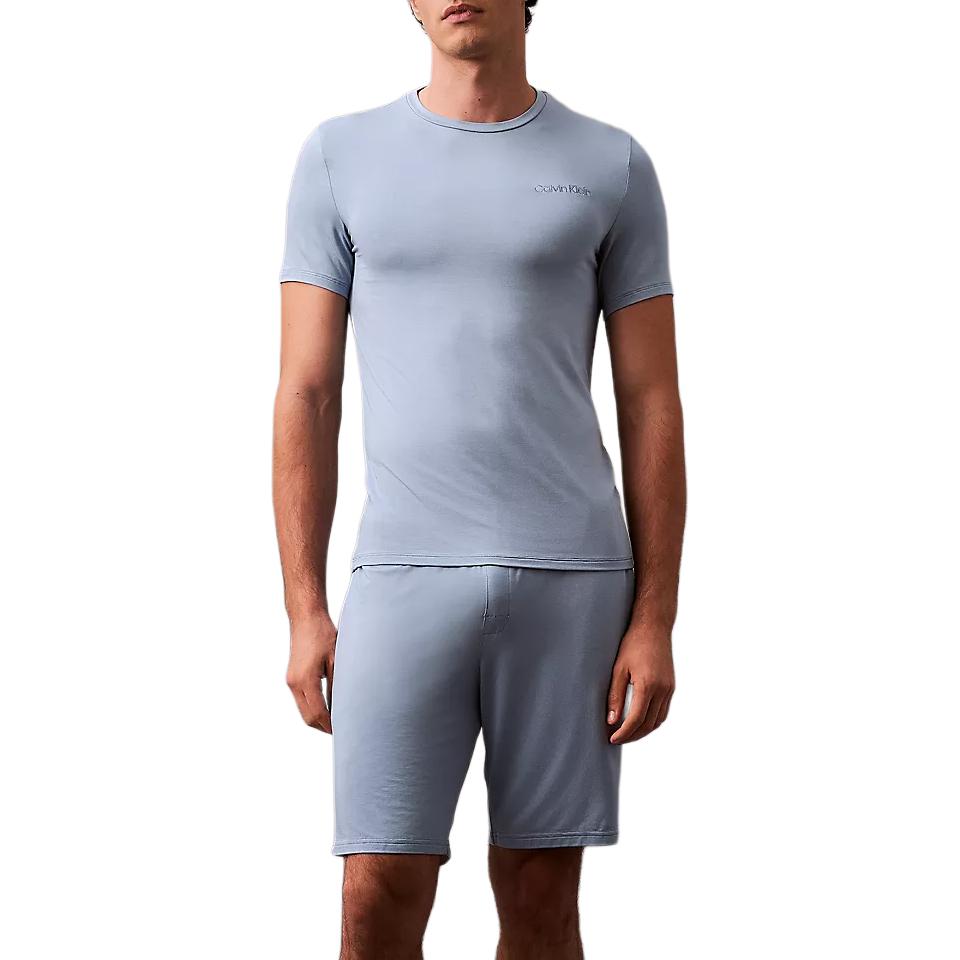 

Calvin Klein Минималистичная Удобная Универсальная Повседневная Футболка для Сна с Коротким Рукавом и Круглым Вырезом Мужские Топы Синий NM2827-450 L